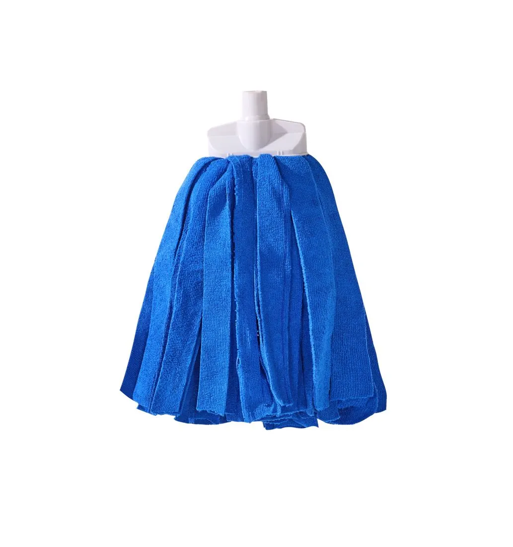 Replacement microfiber strip mop head with white screw socket